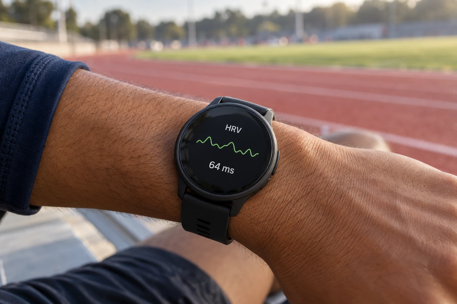 Sportovní hodinky ukazují hodnotu HRV na zápěstí